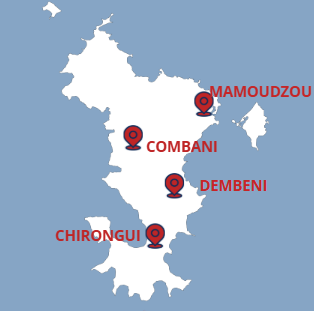Carte de Mayotte — Localisation ESCGF Chirongui